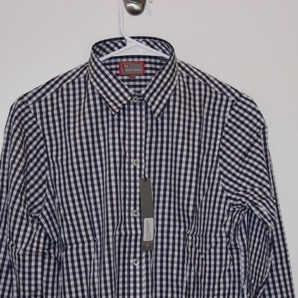 NEW Pennington Bailes Button Down Shirt Navy/ White Men Size Medium - Picture 2 of 13